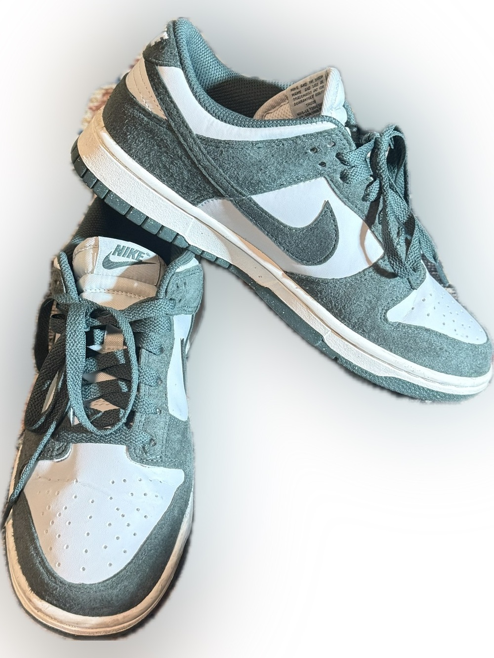 Nike Dunks, Women's Low-Top Sneakers in Dark Green and White